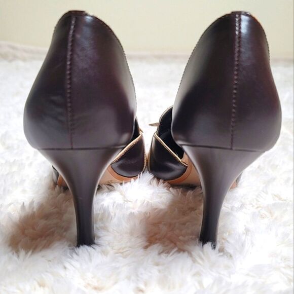 BCBGirls Leather Pointed Toe D'orsay Bow Heels - Picture 7 of 9